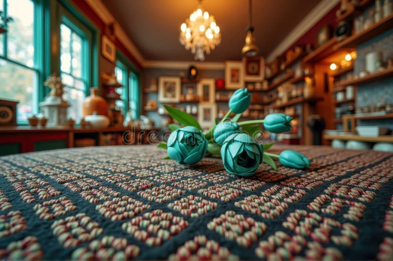 A closer look at Penthouse Apartment With Artistic Chandelier Lighting And Modern Art And Design And Art And Design And Art