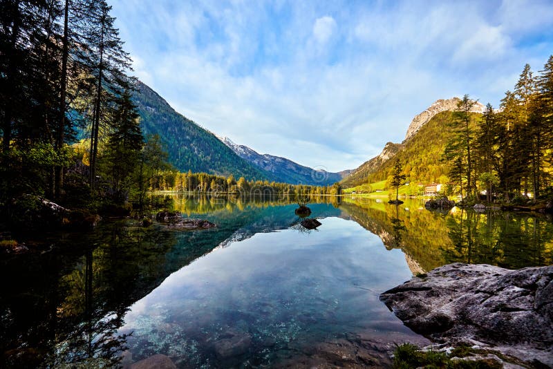 Turquoise Water and Scene of Trees and Lake Stock Image - Image of blue ...