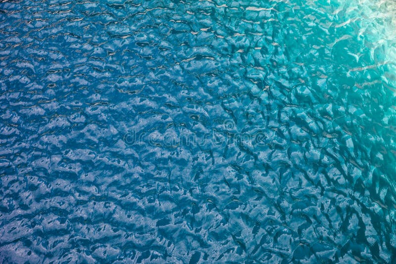 Turquoise water surface with small waves