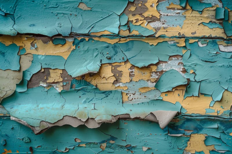 Turquoise and yellow peeling wall texture stock photos