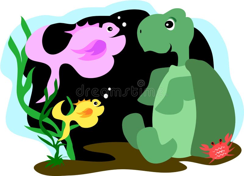 Turtle, Fish and Crab Friends Stock Vector Illustration of clip, crab