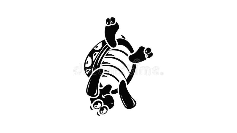 Turtle on head icon animation stock illustration