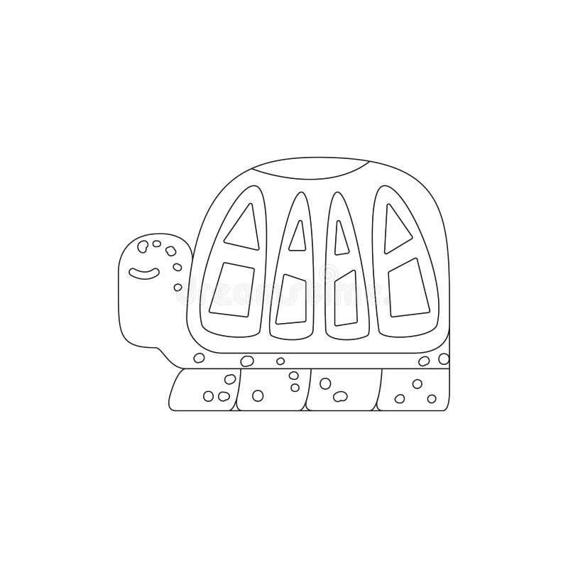 Turtle Line Coloring stock vector. Illustration of doodle 236670698