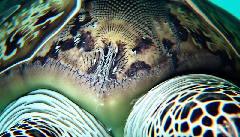 Turtle shell pattern texture, reptile skin detail, natural carapace design Generative AI. Detailed texture of a turtle shell, showcasing reptile skin patterns and natural carapace design. Ideal for nature backgrounds and wildlife detail themes Generative AI