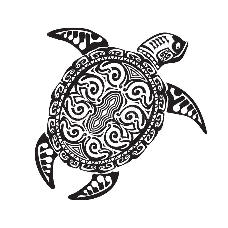 Turtle Tattoo in Maori Style. Vector Illustration EPS10 Stock Vector -  Illustration of icon, shape: 83880146