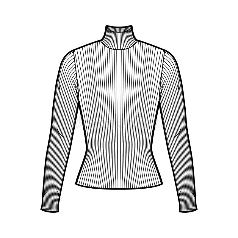 Turtleneck Ribbedknit Sweater Technical Fashion
