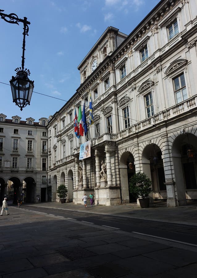 Turyn piazza Palazzo Palazzo kwadrat zdjęcie stock Turyn piazza Palazzo Palazzo kwadrat zdjęcie stock