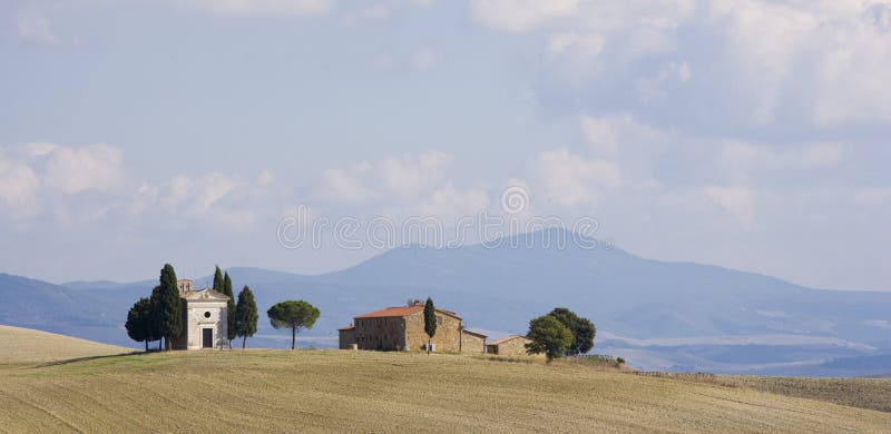 Tuscan Landscape, isolated farm