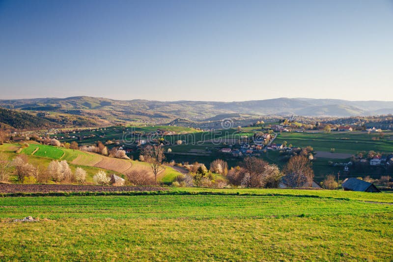 Tuscany. Tuscan landscape, rolling hills in the light of the sunset