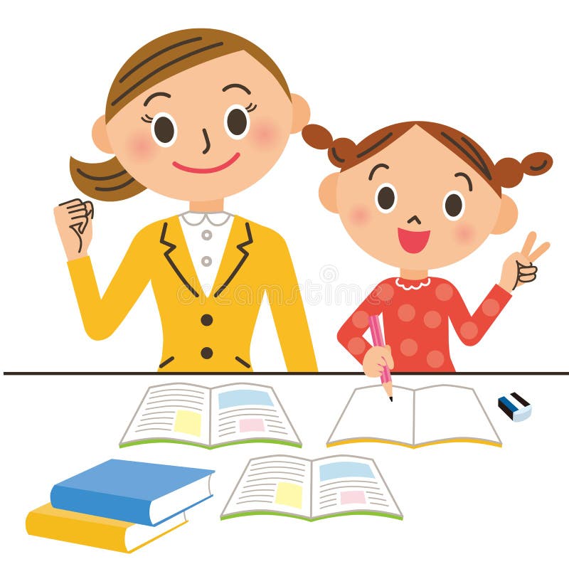 Tuteur et enfant illustration stock Tuteur et enfant illustration stock