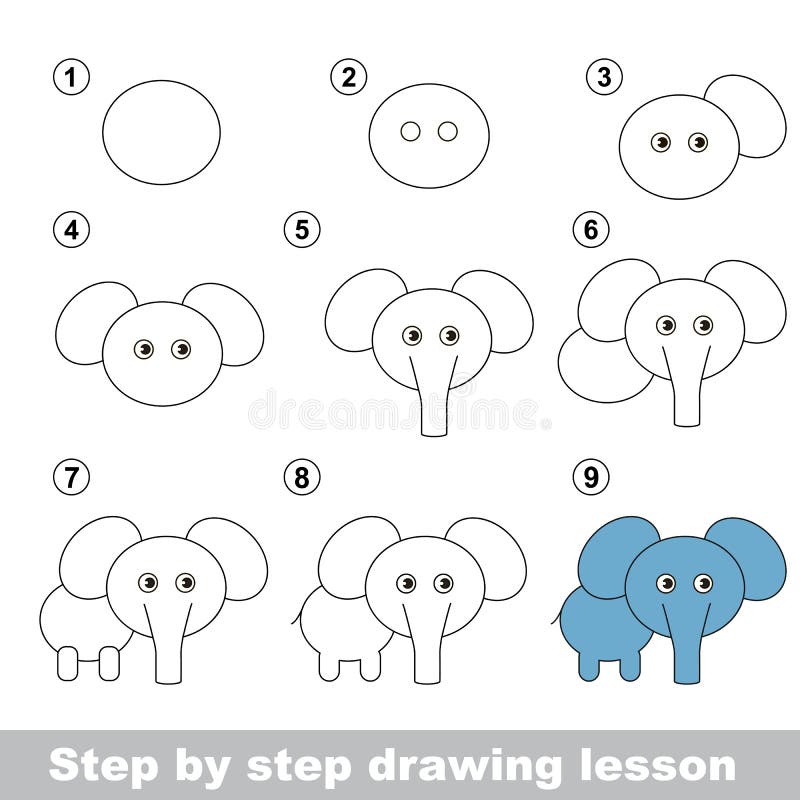 Tutorial Del Dibujo Cómo Dibujar Un Elefante Ilustración del Vector - Ilustración de bebé, estudio: 65084336 Tutorial Del Dibujo Cómo Dibujar Un Elefante Ilustración del Vector - Ilustración de bebé, estudio: 65084336