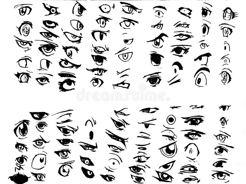 Tutorial of Drawing Human Eye. Eye in Anime Style. Female Eyelashes Stock  Illustration - Illustration of glamour, anime: 183786392