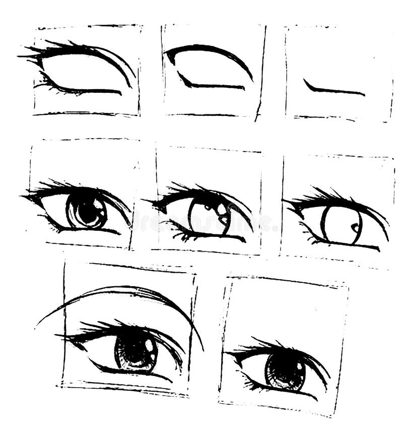 How To Draw Anime Eyes drawing image in Vector cliparts category