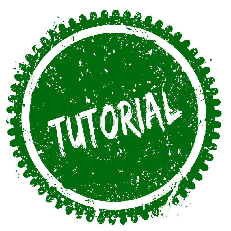 Red TUTORIAL Rubber Stamp Illustration on White Background Stock