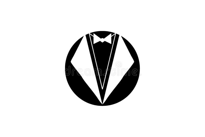 Tuxedo Logo Design Silhouette Stock Vector - Illustration of clothes ...
