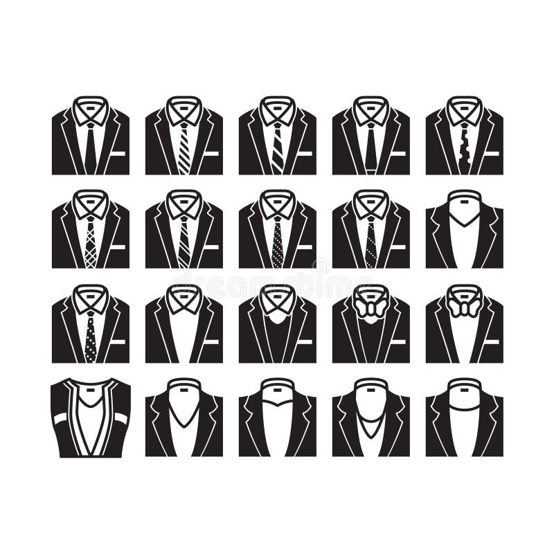 Tuxedo Suit Collection Vector Isolated Stock Vector - Illustration of ...