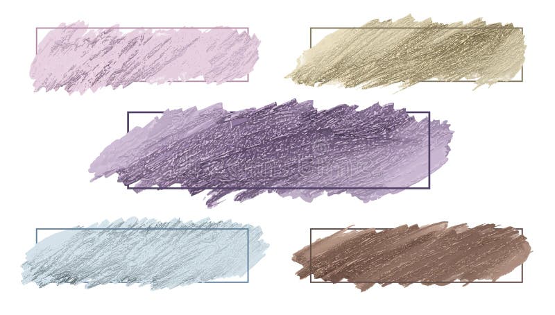 Tușă pensulă colorată pastilă cu cadru linie stock illustration