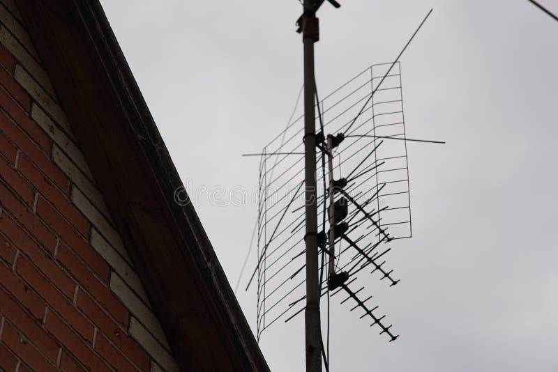 TV Antenna on the Roof of House Stock Image Image of entertainment