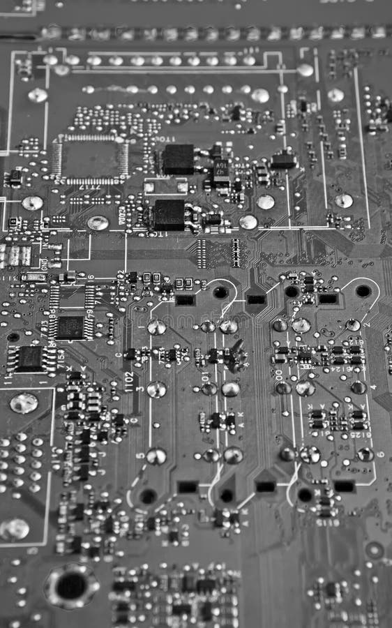 Television Electronic Television Motherboard Black and White Stock