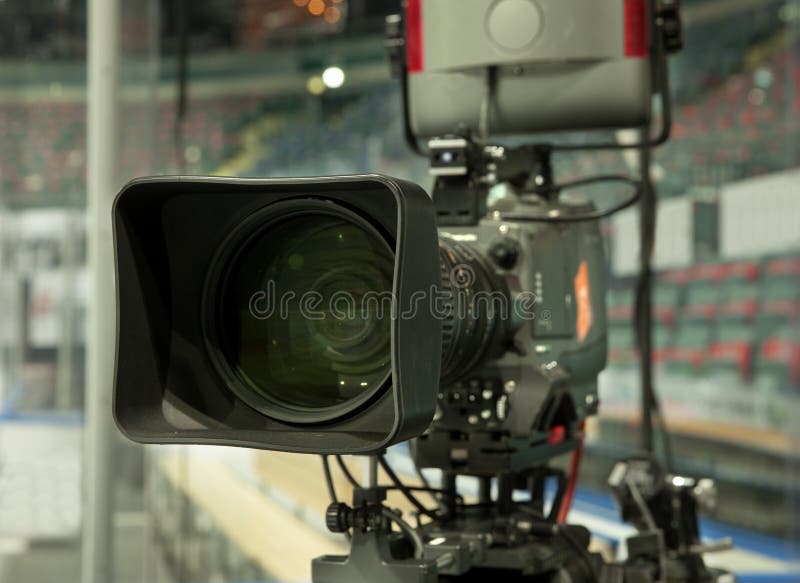 TV broadcast hockey, stock image. Image of media, hockey 38646517