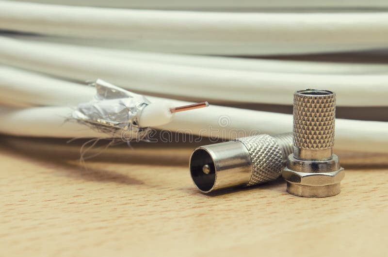 TV cable and accessories stock photo. Image of cleaning 81228698