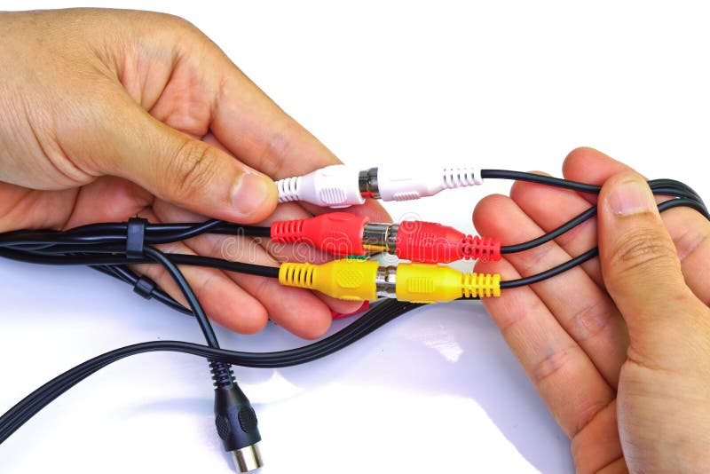 Tv cable jack stock image. Image of wire, connection 36232365