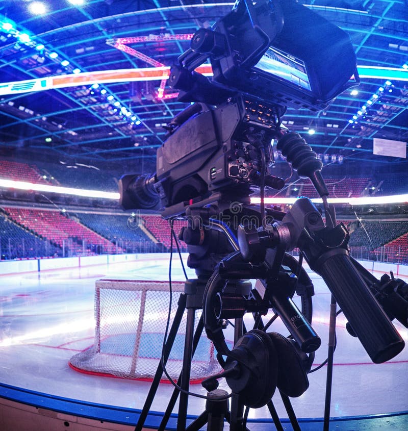 TV Camera for Broadcast Hockey Stock Photo Image of camera, game