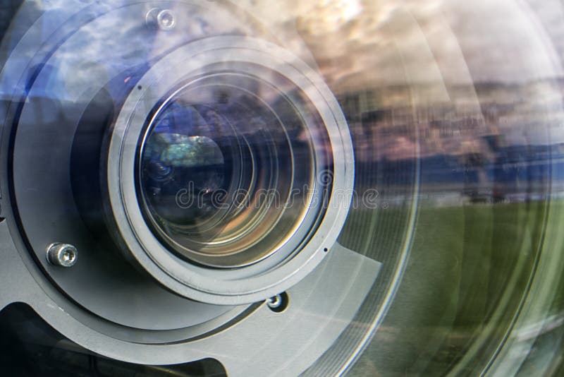 Tv camera in the football royalty free stock photo