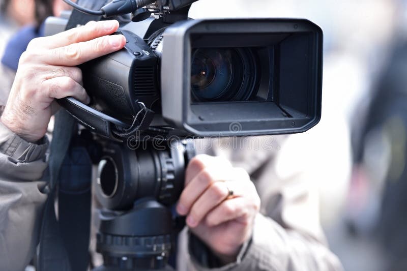 TV Cameras Broadcasting Media Event Stock Photo Image of reporter