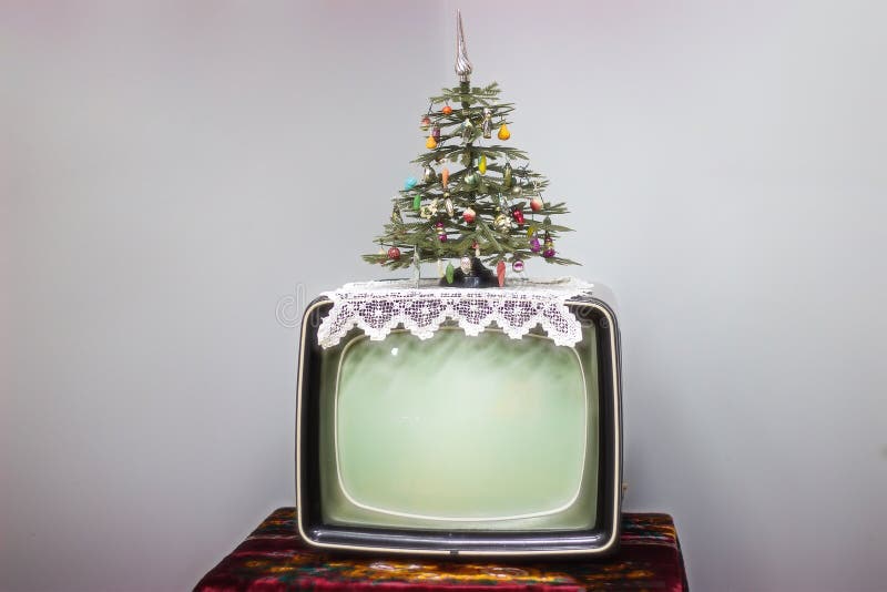 TV, choinka obrazy stock TV, choinka obrazy stock