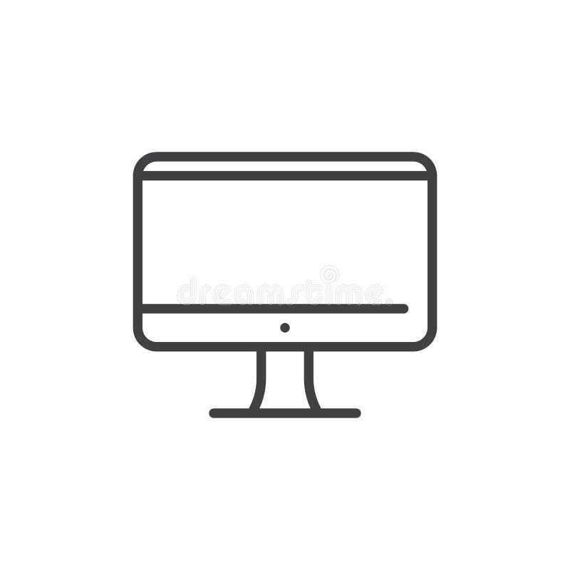 Tv- eller bildskärmskärmlinje symbol stock illustrationer