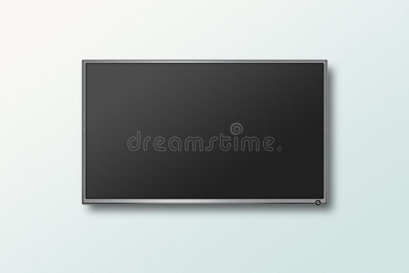 TV flat screen lcd on the wall, plasma realistic illustration