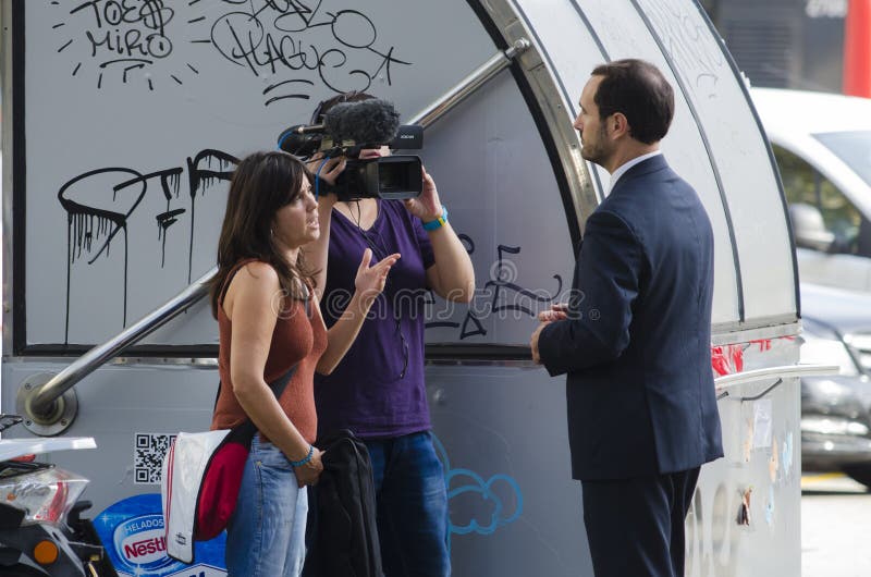 TV interview stock photo TV interview stock photo