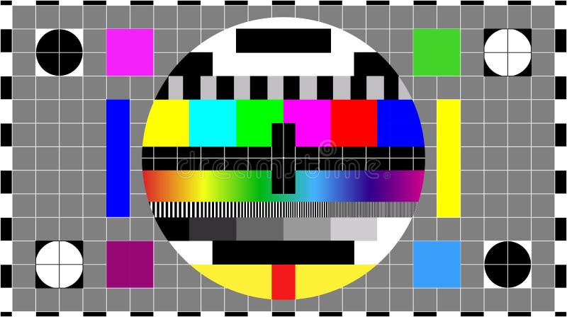 Tv-kleurenbalktestkaartscherm. ijkstaven voor kleurentest op korte afstand. testkaart. kleine kleurenbalken. afbeelding voor beeld