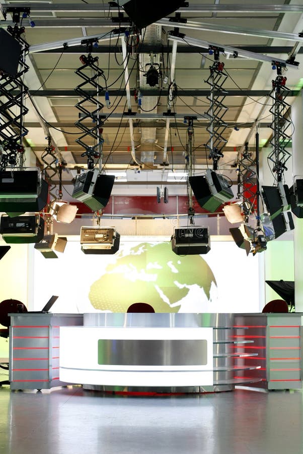 TV news studio setup - television interior royalty free stock photography TV news studio setup - television interior royalty free stock photography
