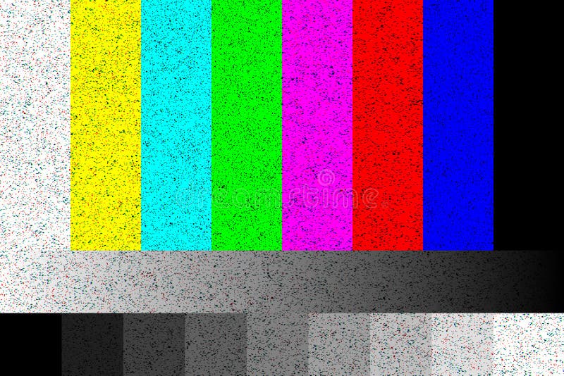 No Signal TV Retro Television Test Pattern. Color RGB Bars Illustration ...