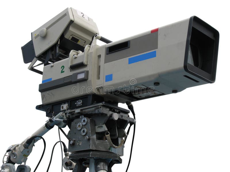 Professional Video Camera Set On Tripod Stock Photo 61197415