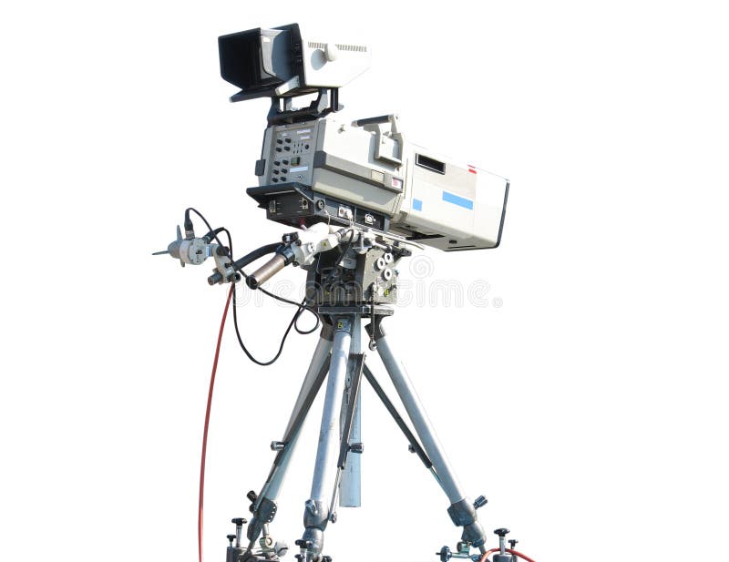 Professional Video Camera Set On Tripod Stock Photo 61197415