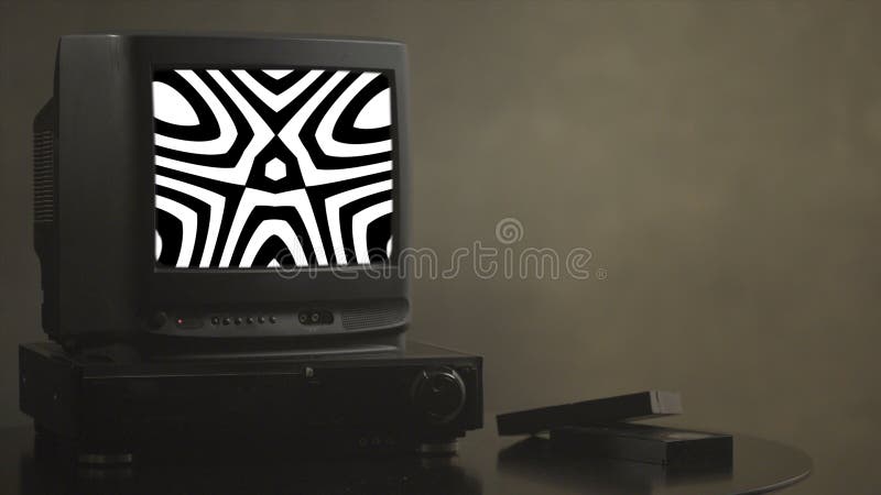 TV-programabstrakt begreppbilder TV-program en levande dödvideo på bildskärmen Video hypnotisera medvetenhet för TV-program arkivfoto