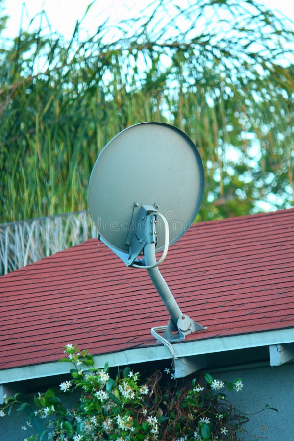 TV Satellite Dish stock photo. Image of home, green, entertainment