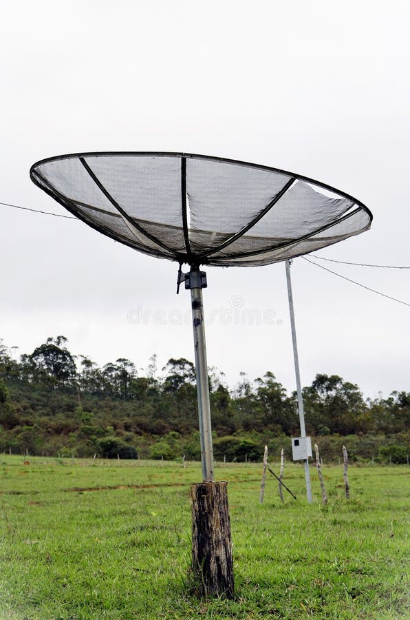 TV Satellite Dish Installed on Grass Stock Image Image of rural 298278405
