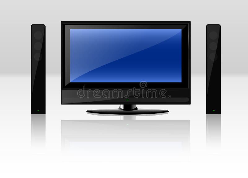 Modern LCD TV set isolated over a white background. Vector EPS file is available. Lcd tv vector vectors