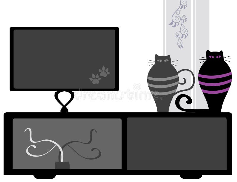 TV Stand stock vector. Illustration of cartoon, isolated 7256130