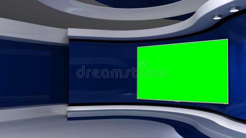 TV Studio. Blue Background . News Studio. Background for Any Green ...