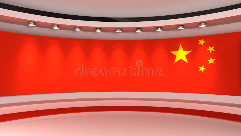 Phòng thu sóng truyền hình với quốc kỳ Trung Quốc phủ nền: Bối cảnh phòng thu được trang trí bằng quốc kỳ Trung Quốc tươi sáng, sẽ khiến bạn tò mò và muốn khám phá ngay. Hãy nhấp chuột để khám phá hình ảnh thật tuyệt vời này nhé!