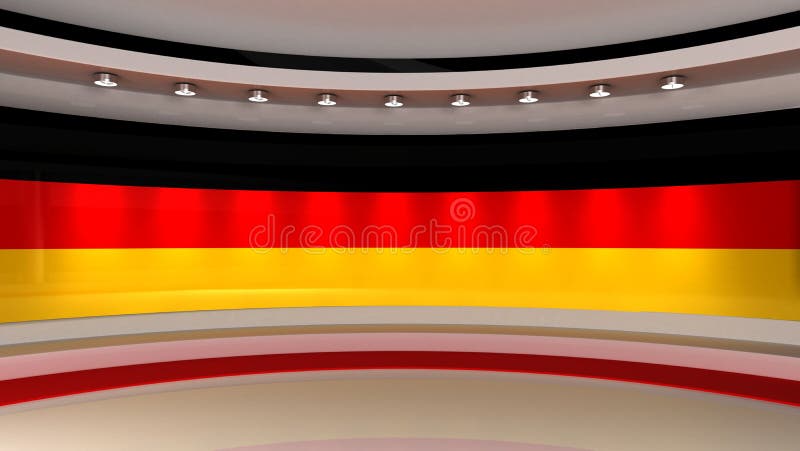 Tv Studio Germany German Flag Studio German Flag Background News Studio The Perfect Backdrop For Any Green Screen Or Chroma Stock Illustration Illustration Of Media Elections