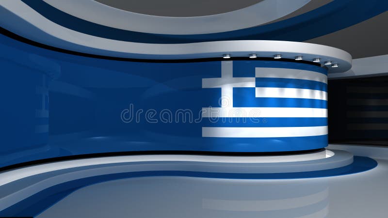 TV Studio. Greek Flag Background. News Studio. Loop Animation. Background for Any Green Screen or Chroma Key Video Production Stock Illustration - Illustration of display, digital: 215172004 TV Studio. Greek Flag Background. News Studio. Loop Animation. Background for Any Green Screen or Chroma Key Video Production Stock Illustration - Illustration of display, digital: 215172004