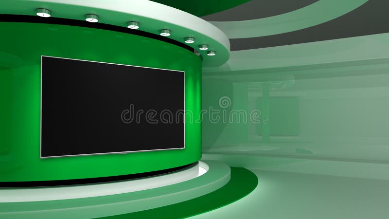 TV Studio. Green Studio. Green Background. News Studio Stock ...
