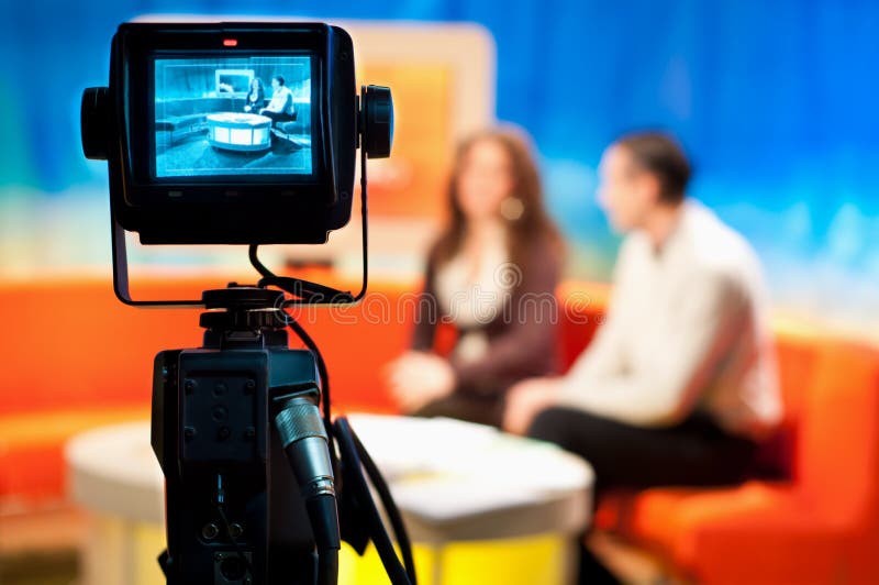 TV studio - Video camera viewfinder royalty free stock images TV studio - Video camera viewfinder royalty free stock images