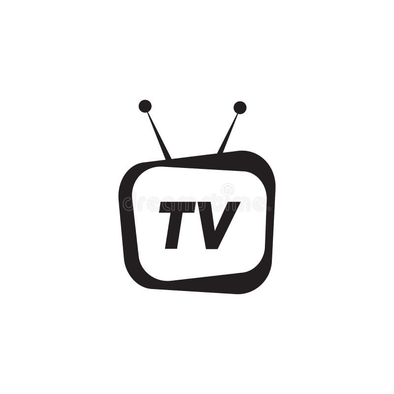 TV or Television Icon Logo Design Vector Template Stock Vector